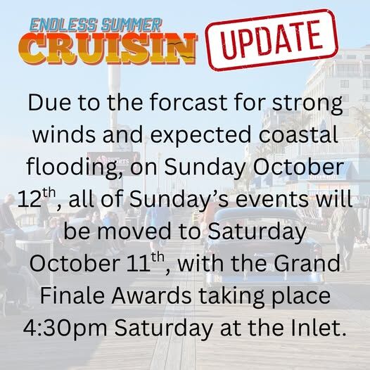 Endless Summer Cruisin’ moves Sunday events to Saturday due to weather